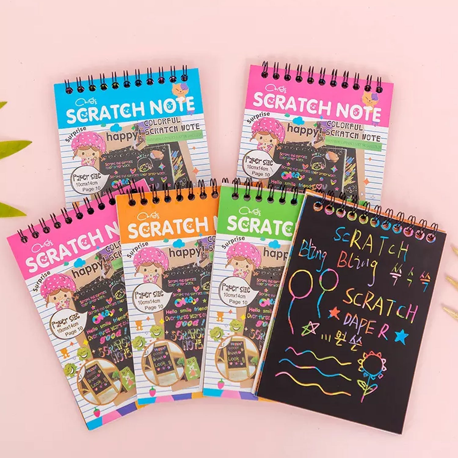 Rainbow art scratch book for creative fun, 10 pages Rainbow art scratch book for creative fun, 10 pages